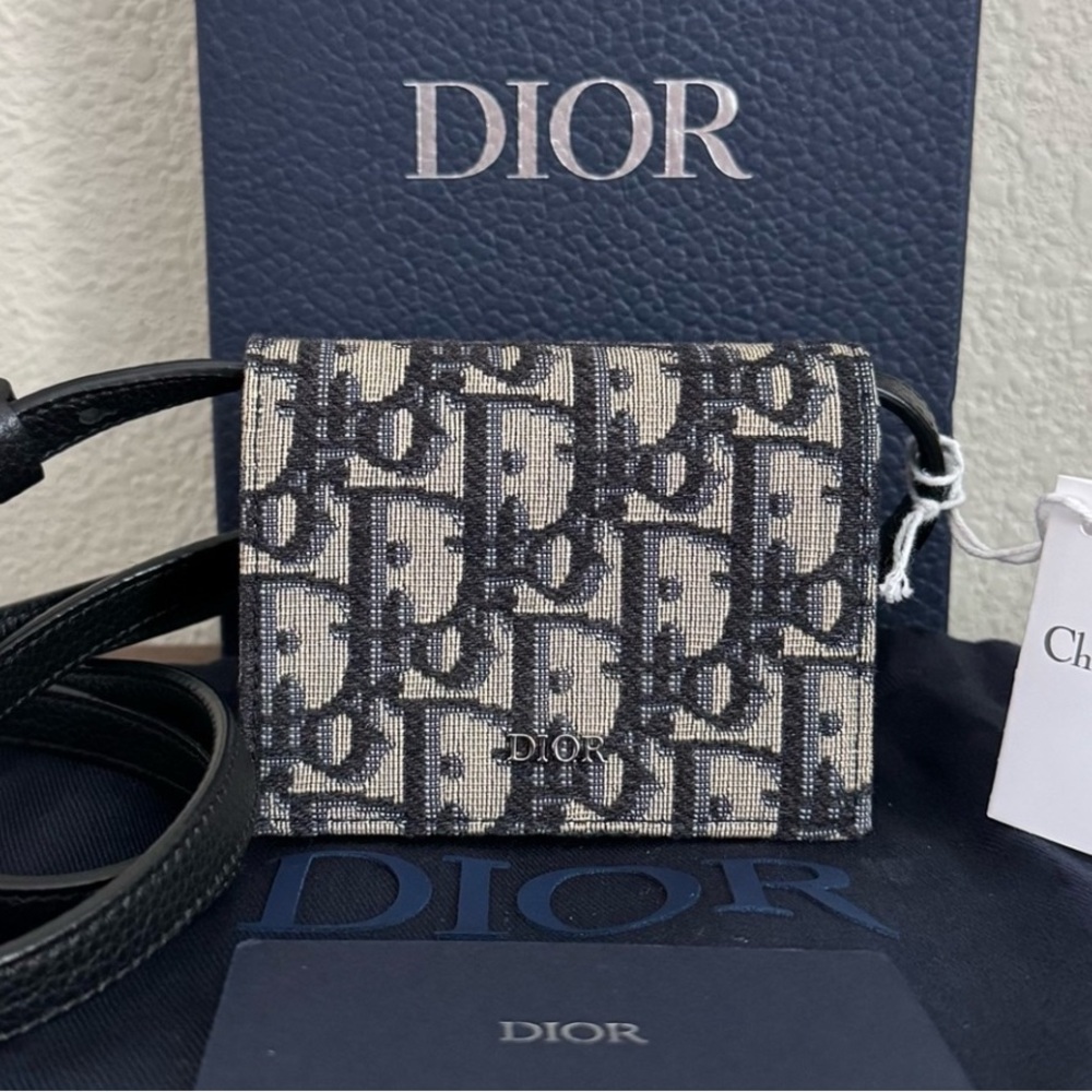 Dior Navy Oblique Nano bag NWT full set - Picture 2 of 8